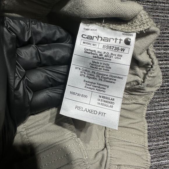 Carhartt Shorts Women's Size 14 REG Khaki Relaxed Fit Work BS5730-W - Picture 12 of 13